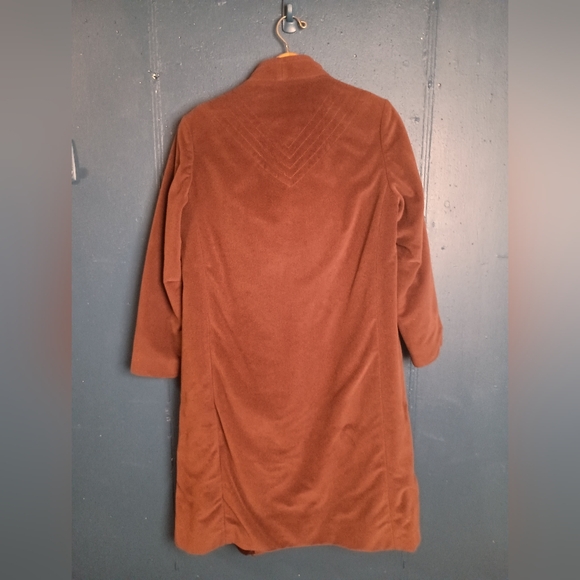 70's Lorendale by Bromleigh- Mauve Taupe Full-Length Velour Coat, Size M/L - Picture 6 of 10